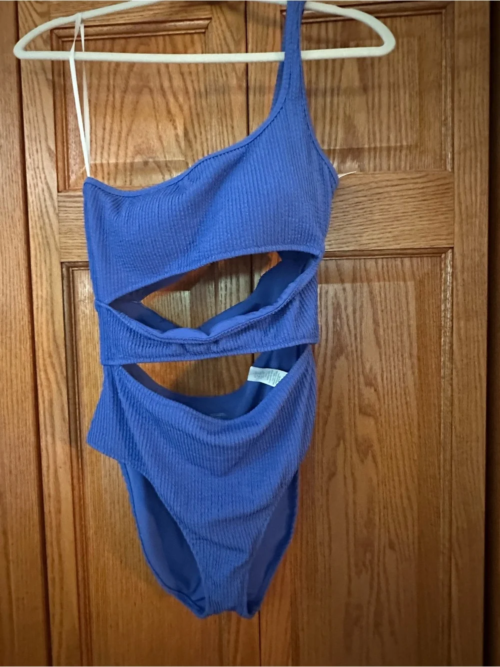 NWT AERIE - Aerie Crinkle Cut Out One Shoulder One Piece Swimsuit | Size M